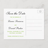 Chartreuse, Wit, Zwart Damask Save the Date Kaart (Achterkant)