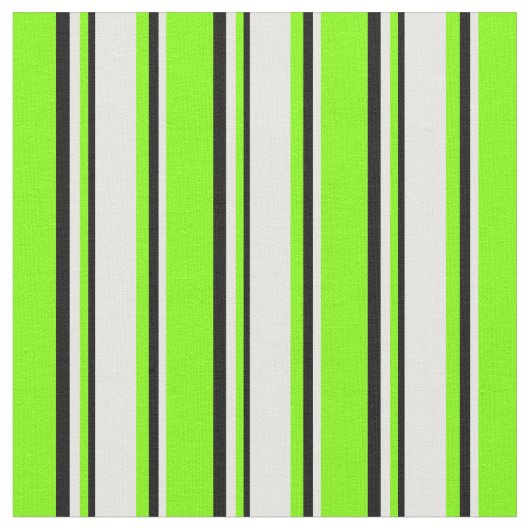 Chartreuse, witte en zwarte gekleurde strepen stof (Close Up)