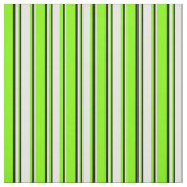 Chartreuse, witte en zwarte gekleurde strepen stof (Swatch)