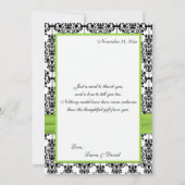 Chartreuse, witte, zwarte, zwarte, bedankt kaart (Achterkant)