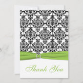 Chartreuse, witte, zwarte, zwarte, bedankt kaart (Voorkant)