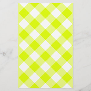 Chartreuse Yellow Gingham Briefpapier