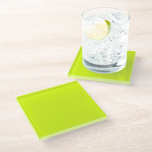  Chartreuse Yellow (vaste kleur)  Glazen Onderzetter