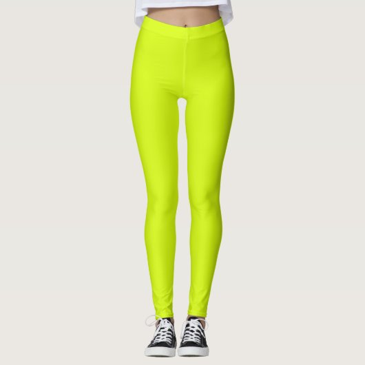 Chartreuse Yellow (vaste kleur) Leggings (Voorkant)
