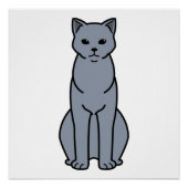 Chartreux Cat Cartoon Perfect Poster (Voorkant)