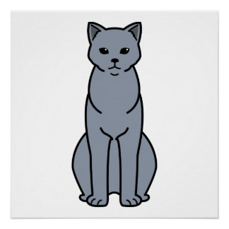 Chartreux Cat Cartoon Perfect Poster