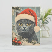 Chartreux Cat Christmas Feestdagenkaart (Staand voorkant)