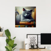 Chartreux Cat Poster (Thuiskantoor)