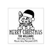 Chartreux Cat Retour Adres Kerst Rubberstempel (Afrduk)