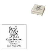 Chartreux Cat Retouradres Pet Rubberstempel (Gestempeld)