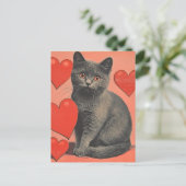 Chartreux cat  Valentijnsdag Briefkaart (Staand voorkant)