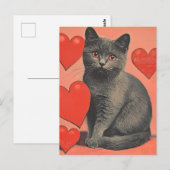 Chartreux cat  Valentijnsdag Briefkaart (Voorkant / Achterkant)