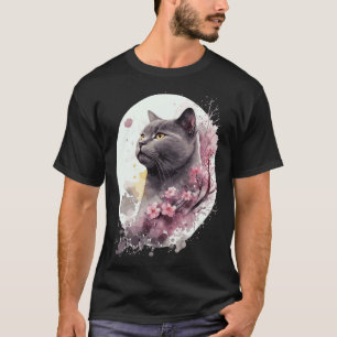 Chartreux kat Japanse Kersenbloesem Sakura Kat T-shirt