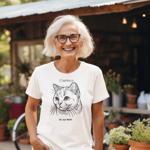 Chartreux kattenportret t-shirt