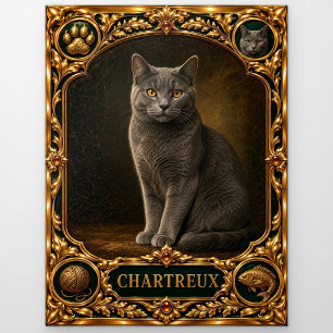 Chartreux, met juwelen versierde erfstuk kunst briefkaart