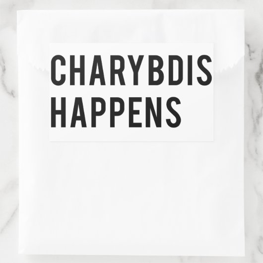 Charybdis gebeurt rechthoekige sticker (Tas)