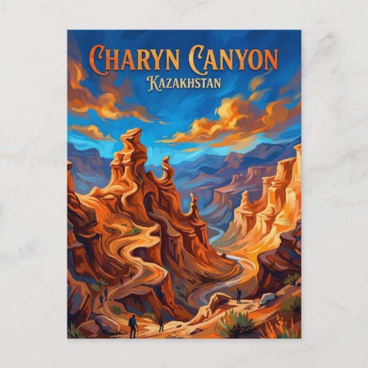 Charyn-canyon Kazachstan Briefkaart (Voorkant)