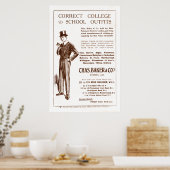  Chas Baker Clothing Ad vanaf 1920 Poster (Keuken)