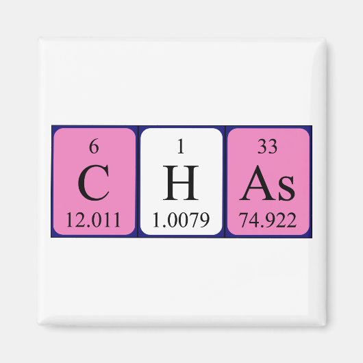 Chas periodieke table name magnet (Voorkant)