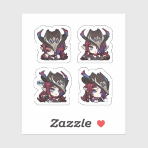 Chasca Genshin Impact 4 stickers op een vel