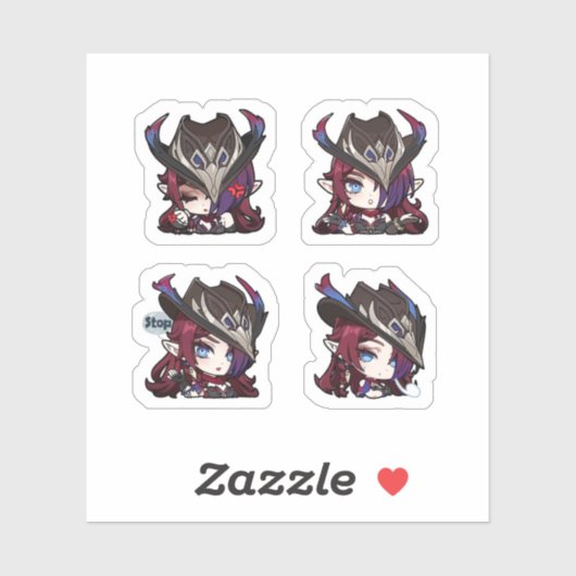 Chasca Genshin Impact 4 stickers op een vel (Vel)