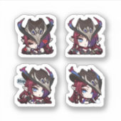 Chasca Genshin Impact 4 stickers op een vel (Voorkant)