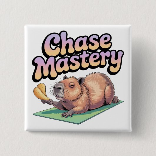 Chase Beheersing Vierkante Button 5,1 Cm (Voorkant)