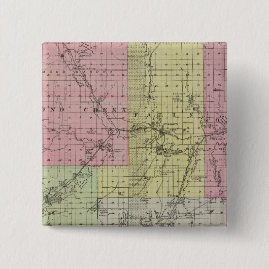 Chase County, Kansas Vierkante Button 5,1 Cm (Voorkant)