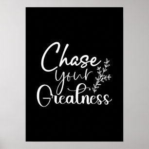 Chase Greatness - Gym Hustle Succes Motivatie Poster