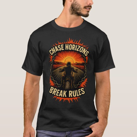 Chase Horizons Break Rules Biker T-Shirt (Voorkant)