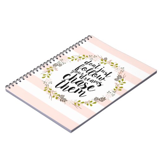 Chase je dromen... Garden Floral Wreath Notitieboek (Linkerzijde)