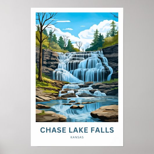 Chase Lake Herfsten Kansas Reisprint Poster (Voorkant)