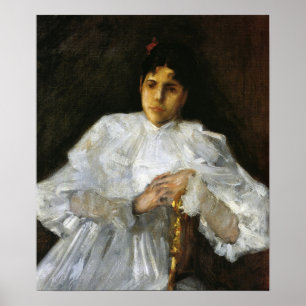 Chase - meisje in wit 1890 poster