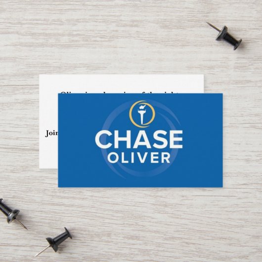 Chase Oliver voor President Bellende Auto Contactkaartje (Voorkant / Achterkant in situ)