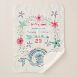 Chase Rainbows Baby Girl Stats Waterverf Zeemeermi Sherpa Deken