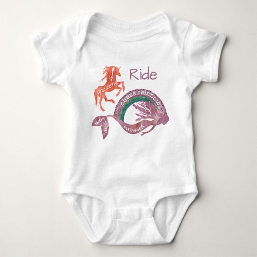 Chase Raindows Swim met Mermaids, Ride Unicorns Romper (Voorkant)