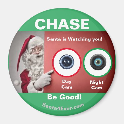 CHASE Santa kijkt naar je! Dag en nacht Magneet (Voorkant)