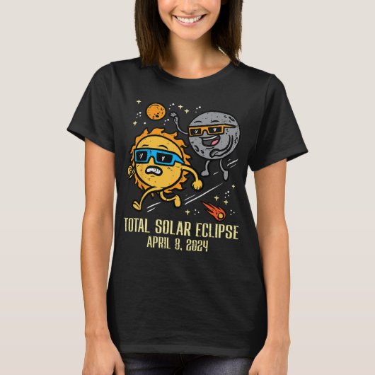 Chase Sun Total Solar Eclipse 2024 April Vrouwen M T-shirt (Voorkant)