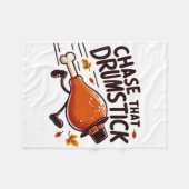 Chase That Drumstick - Turkey Trot Hardlopen Thank Fleece Deken (Voorkant (Horizontaal))