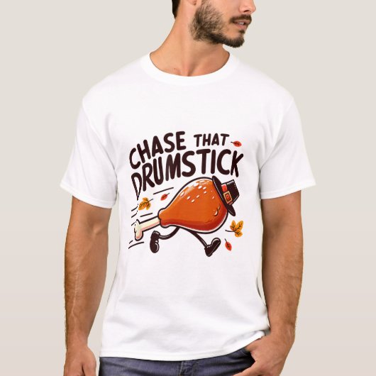 Chase That Drumstick - Turkey Trot Hardlopen Thank T-shirt (Voorkant)