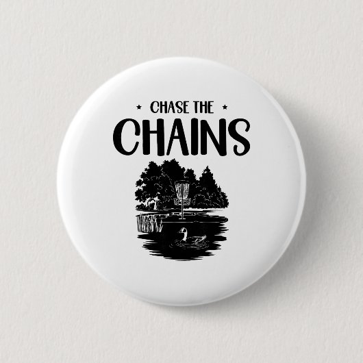 Chase The Chains Disc Golf Frisbee Kunst Ronde Button 5,7 Cm (Voorkant)