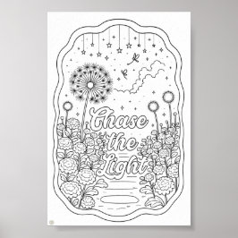 Chase the Light Title Coloring Page Poster