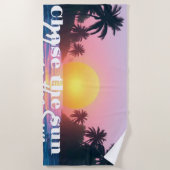 Chase the Sun Beach Handdoek – Dromerige pastel Oc (Voorkant)