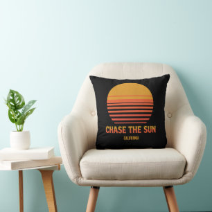 Chase The Sun Retro Zonsondergang 70s Aangepaste S Kussen