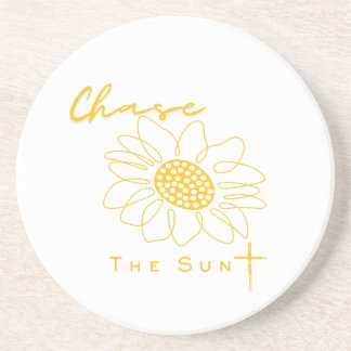 "Chase the Sun" Sunflower Stone Coaster Zandsteen Onderzetter
