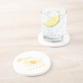 "Chase the Sun" Sunflower Stone Coaster Zandsteen Onderzetter (Zijkant)
