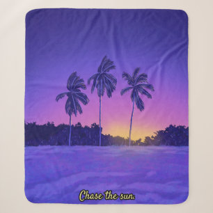 Chase the Sun – Tropische Palmboom Zonsondergang S Sherpa Deken