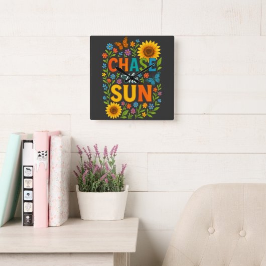 Chase the sun Wall Clock Vierkante Klok (Leeskamer)