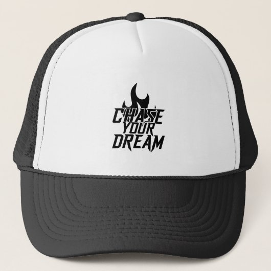 Chase Your Dream Black and White Trucker Hat Trucker Pet (Voorkant)