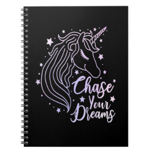 Chase Your Dreams Eenhoorn Shirt Meisjes Roze Paar Notitieboek